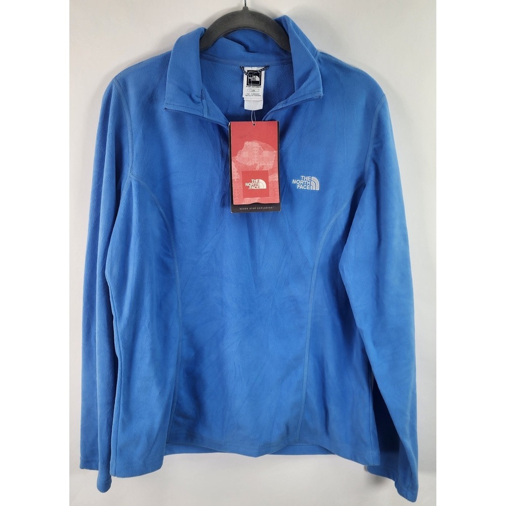 The North Face TKA 100 Glacier 1/4 Zip Fleece Pullover Women's L Branson Blue